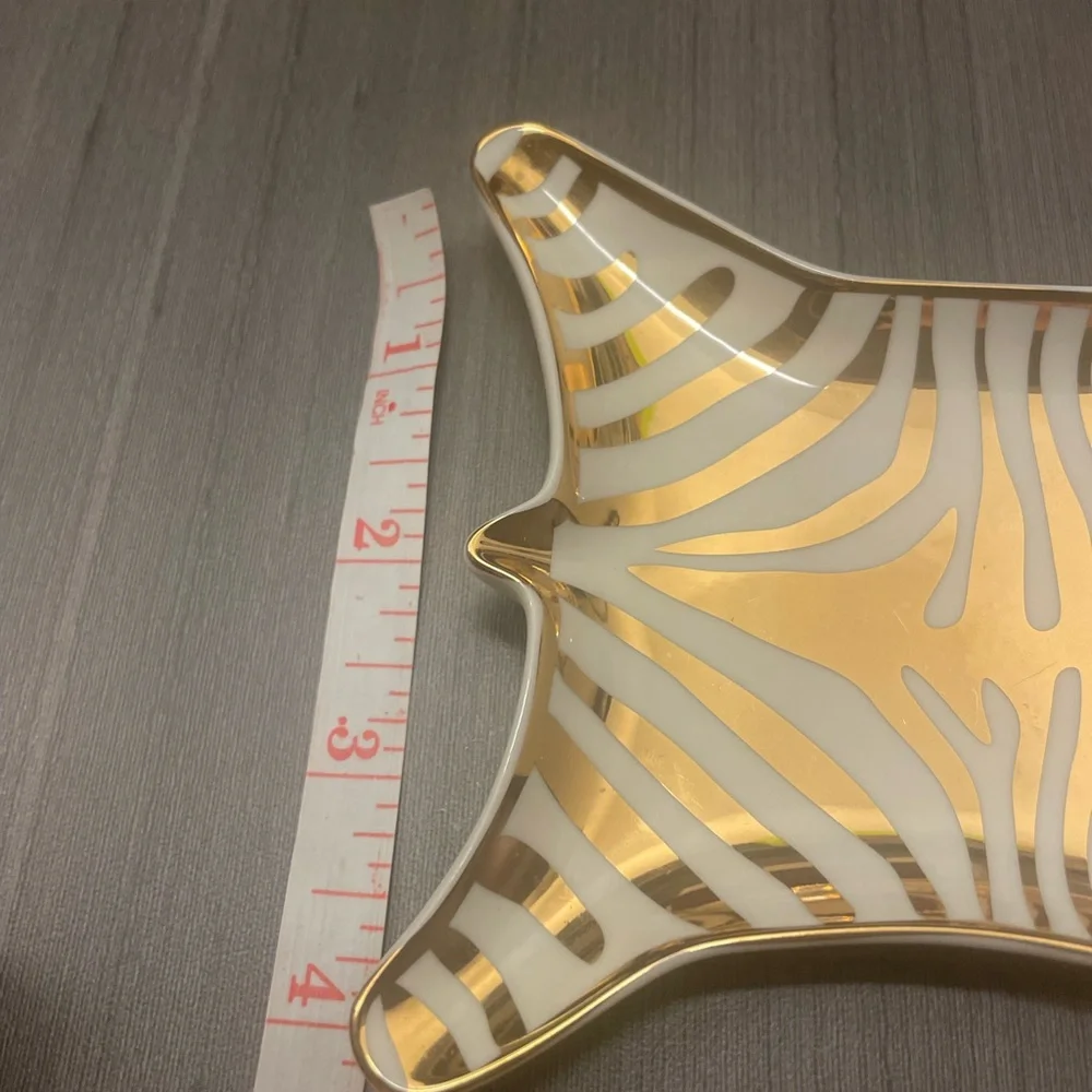 Jonathan Adler Gold Zebra Print Decorative Tray